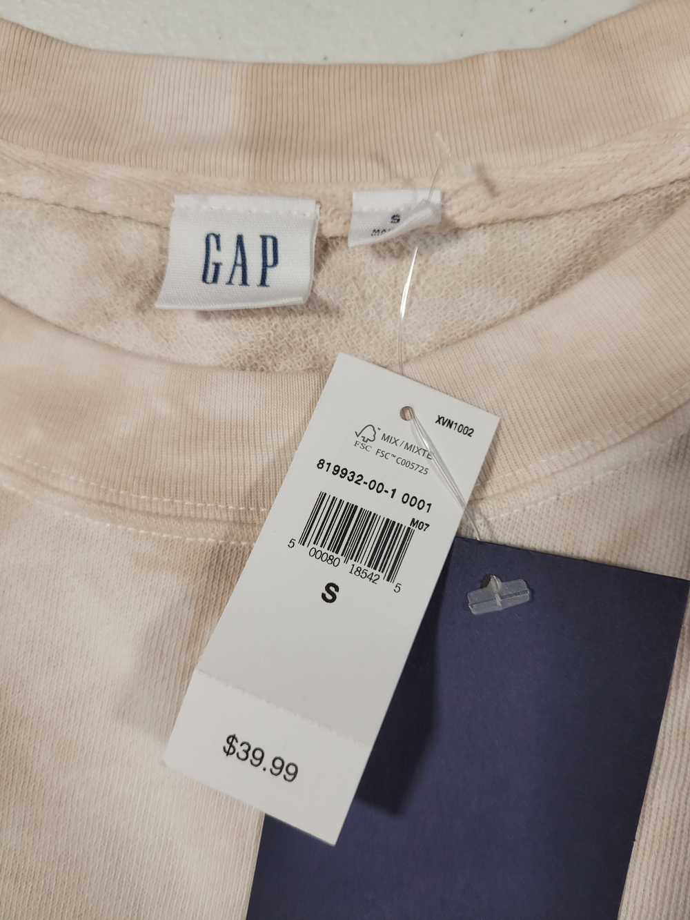 GAP Neutral Beige Tie-Dye Short Sleeve Tee - Picture 2 of 3
